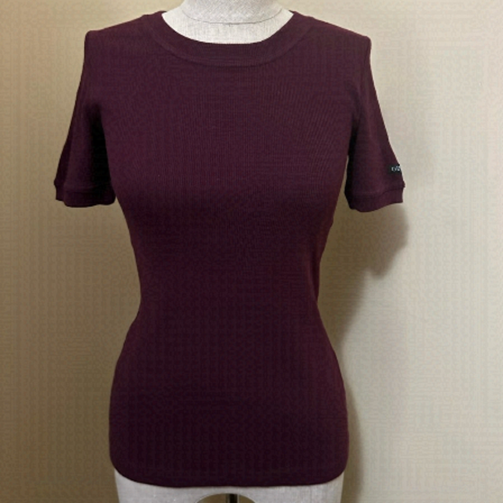 GUCCI body hugging blouse in deep brown